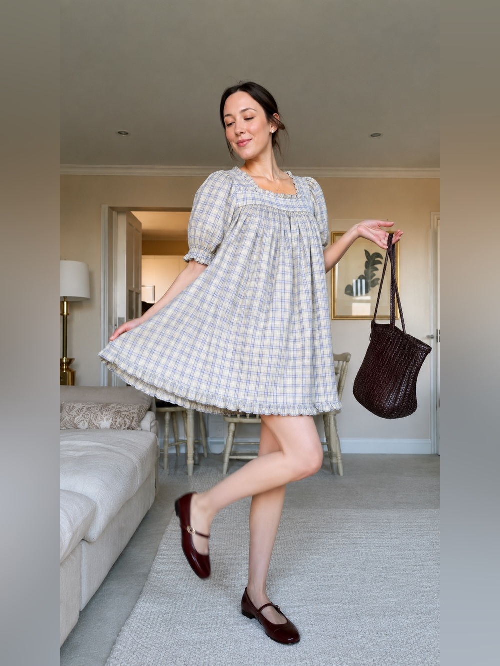 DÔEN Frede Dress in Blue Meadowlark Plaid | XS - Picture 10 of 10